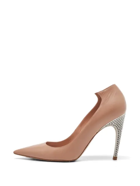 Christian Dior Pre-Owned crystal-embellished pointed-toe pumps Neutrals 1107058