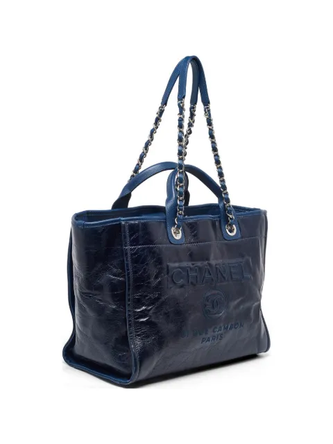 CHANEL Pre-Owned 2016-2017 Deauville leather tote bag Blue 984222