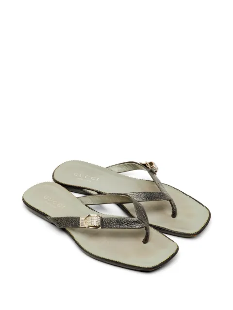 Gucci Pre-Owned crystal buckle thong sandals Black 1300202