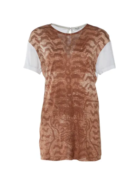 Miu Miu Pre-Owned animal-print T-shirt White 732364