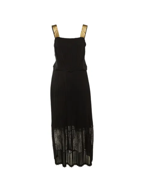 SANDRO pleated lace-trim maxi dress Black 1251209