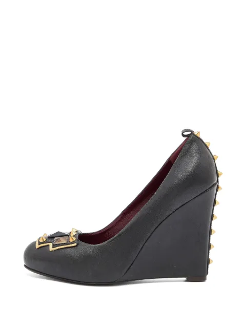 Marc Jacobs Vintage stud-embellished wedge pumps Black 790665