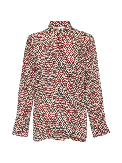 Maje geometric-print silk shirt Red 1118474