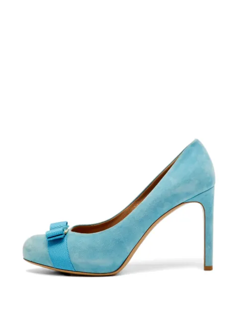 Ferragamo Pre-Owned suede platform pumps Blue 1224491