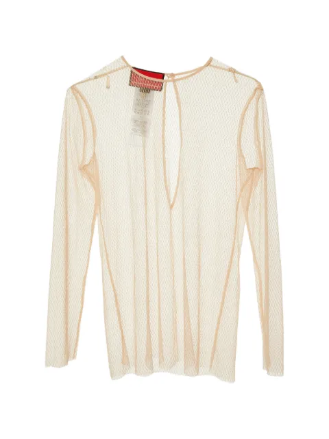 Gucci Pre-Owned Gucci sheer tulle top Neutrals 1138637