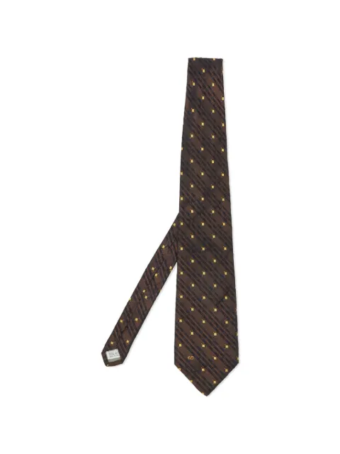 Valentino Garavani Pre-Owned striped silk tie Brown 1152254