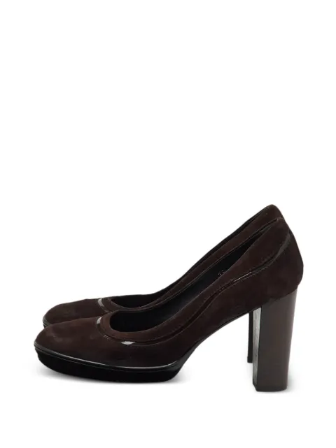 Tod's Vintage round-toe platform pumps Brown 1230030
