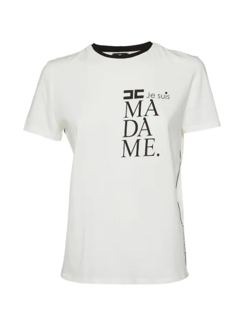 Elisabetta Franchi logo-print crew-neck T-shirt White 1057307
