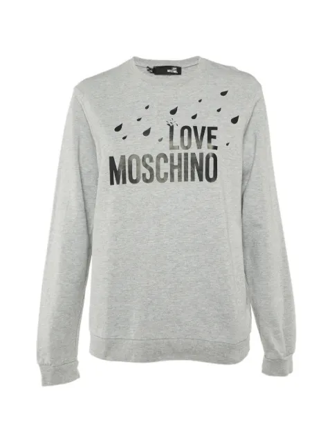 Love Moschino logo-print crew-neck sweater Grey 1116617