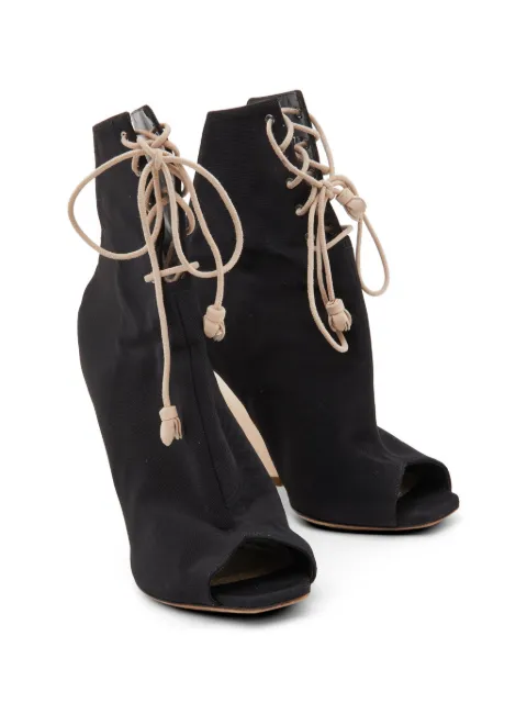 Christian Dior Pre-Owned open-toe lace-up ankle boots Black 810131