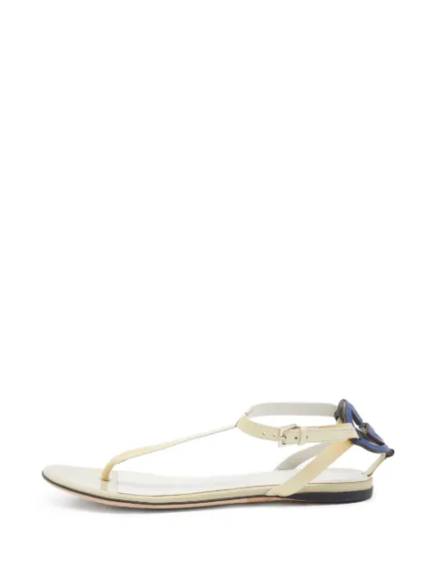 Gucci Pre-Owned patent flat sandals Neutrals 743868