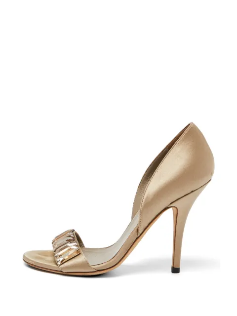 Gucci Pre-Owned crystal-embellished open-toe pumps Neutrals 885041
