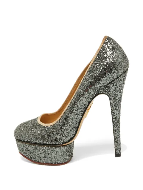 Charlotte Olympia Dolly glittered platform pumps Grey 893302