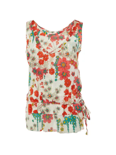Marni Pre-Owned floral-print peplum top White 1110252
