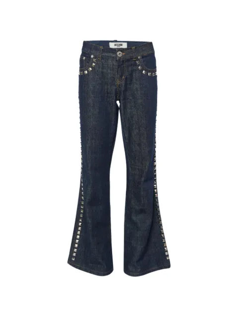 Moschino Pre-Owned studded wide-leg jeans Blue 899029