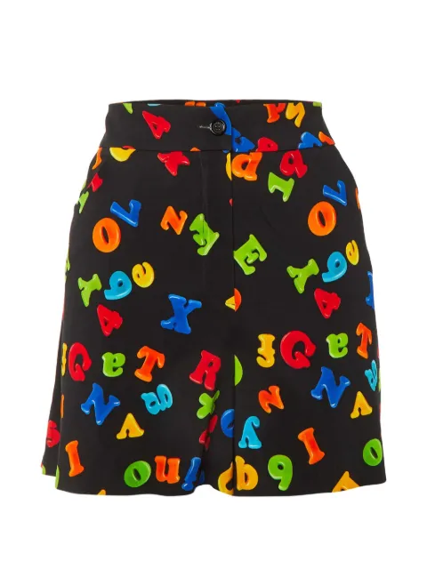 Moschino Pre-Owned Couture letter-print shorts Black 1206995