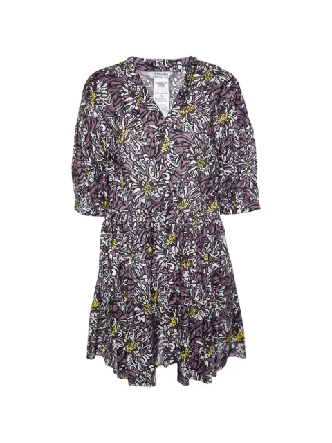 'S Max Mara floral-print tiered dress Purple 889197