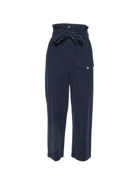 Giorgio Armani Pre-Owned midnight blue corduroy belted trousers Blue 1118478