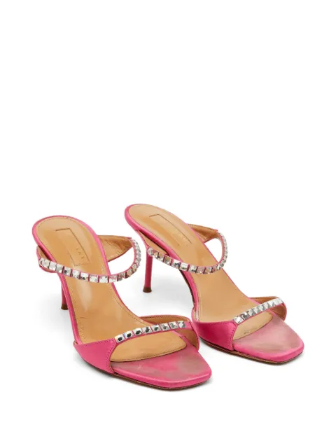 Aquazzura crystal-embellished satin sandals Pink 1132736