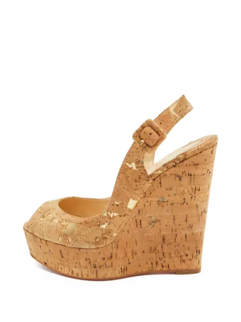 Christian Louboutin Pre-Owned Une Plume wedge sandals Neutrals 1317165