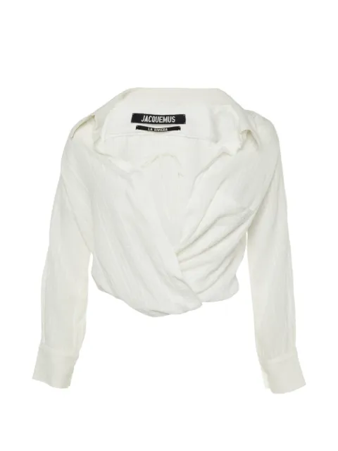 Jacquemus Pre-Owned textured wrap top White 1199569