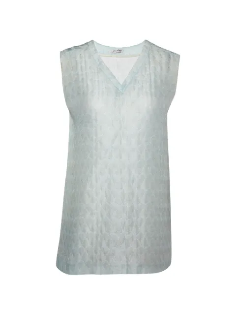 Miu Miu Pre-Owned patterned sleeveless top Blue 855867
