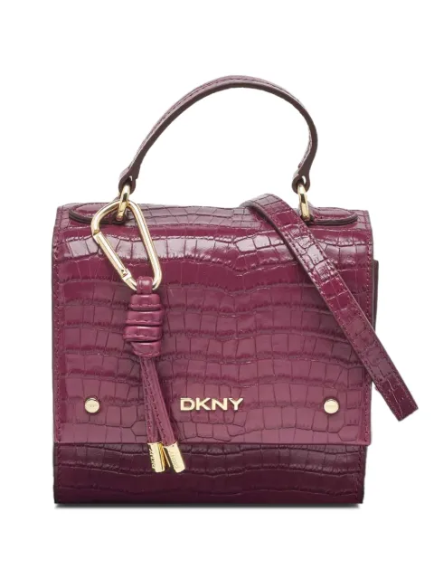 DKNY croc-embossed top handle bag Purple 1194462