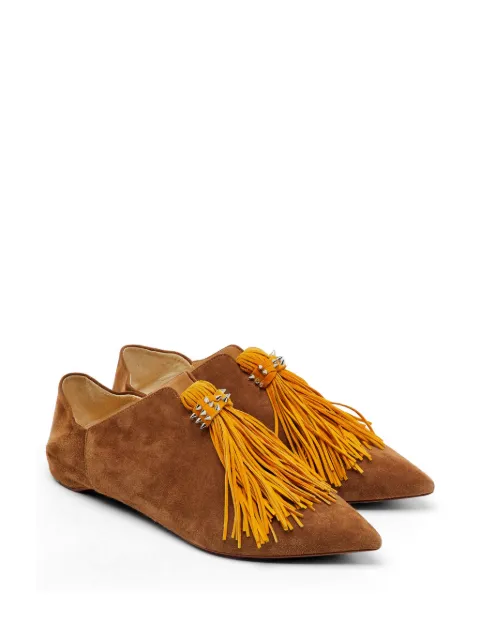Christian Louboutin Pre-Owned Medinana tassel flat pumps Brown 1146533