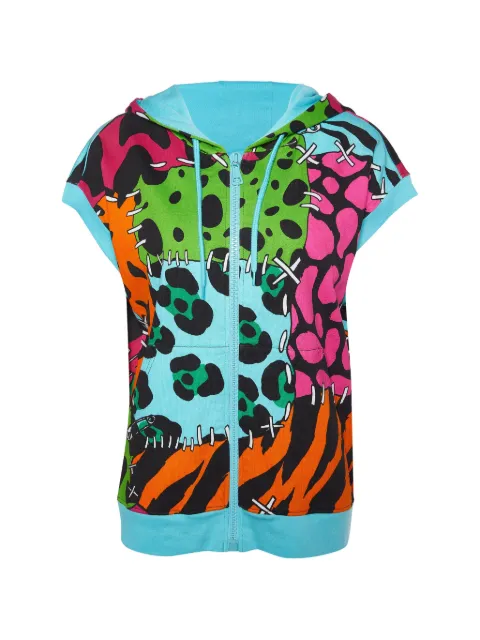 Moschino Pre-Owned printed sleeveless hoodie Blue 872338