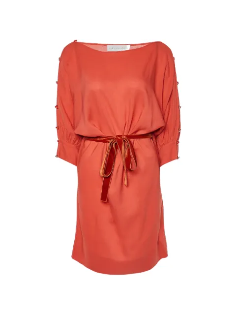 Stella McCartney Pre-Owned buttoned-sleeve belted mini dress Orange 951960