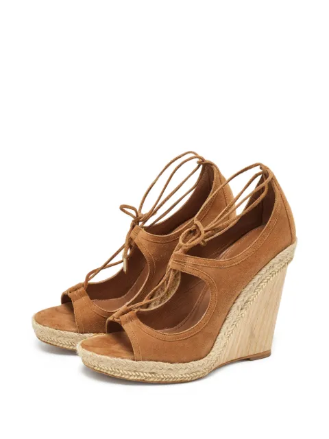 Aquazzura Sexy Thing cutout wedge sandals Brown 917392