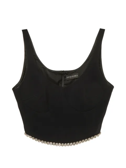 David Koma crystal-embellished cropped top Black 1228633