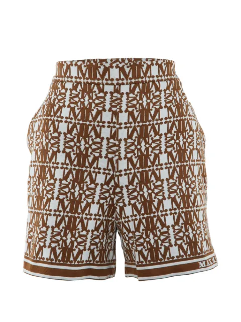 Max Mara Anagni logo knit shorts Brown 1184358