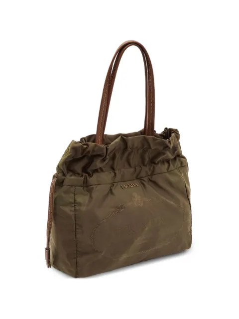 Prada Pre-Owned Canapa-logo drawstring tote bag Green 1313124