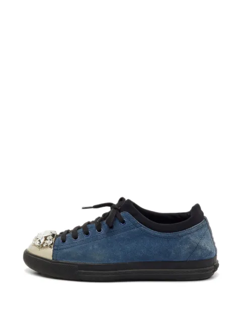 Miu Miu Pre-Owned crystal-embellished cap-toe sneakers Blue 1212702