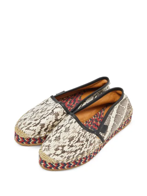 Gucci Pre-Owned snakeskin-effect espadrille ballet flats Neutrals 918369