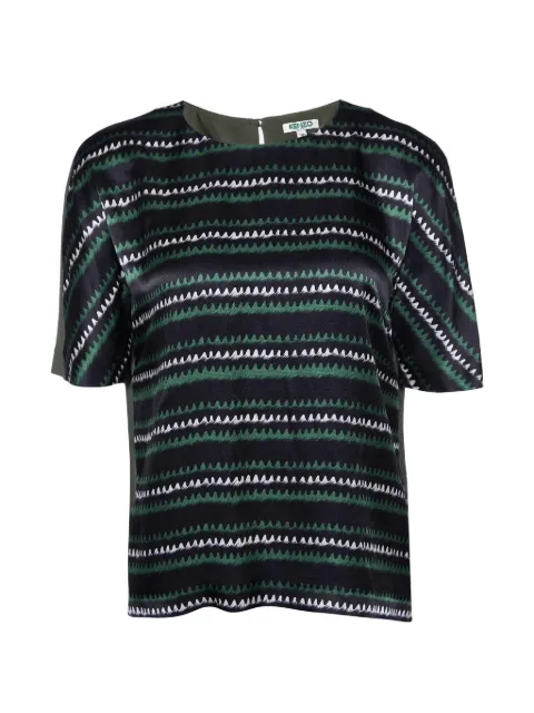 Kenzo Pre-Owned printed short-sleeve silk T-shirt Green 958035