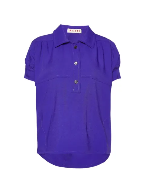 Marni Pre-Owned puff-sleeve crepe blouse Blue 981786