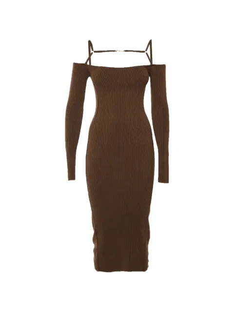Jacquemus Pre-Owned La Robe Sierra cut-out midi dress Brown 1267630
