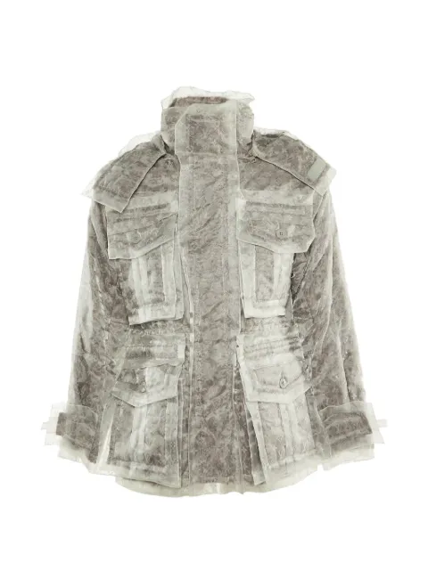 Louis Vuitton Pre-Owned Monogram organza layered jacket Neutrals 1161563