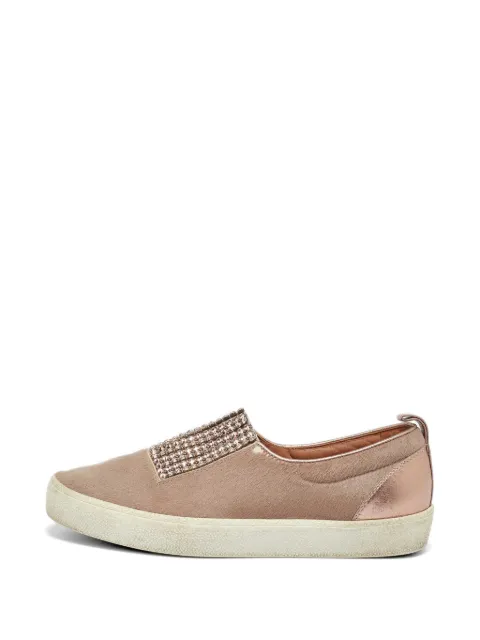 Gina crystal-embellished slip-on sneakers Neutrals 1022403