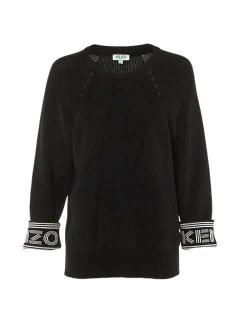 Kenzo Pre-Owned logo intarsia sweater Black 1236705