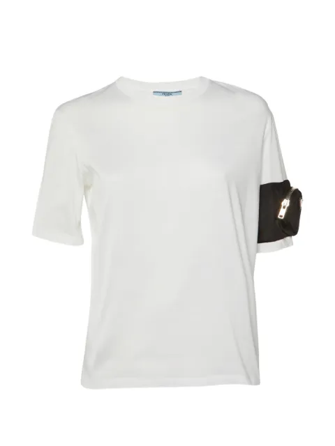 Prada Pre-Owned zip-pocket T-shirt White 1086274