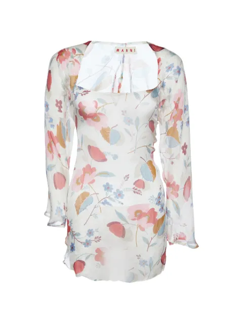 Marni Pre-Owned floral-print silk blouse White 981583
