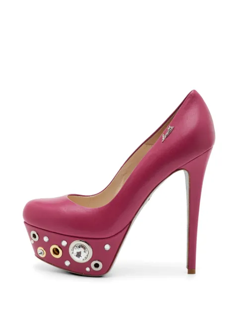 Loriblu crystal-embellished platform pumps Pink 1327549
