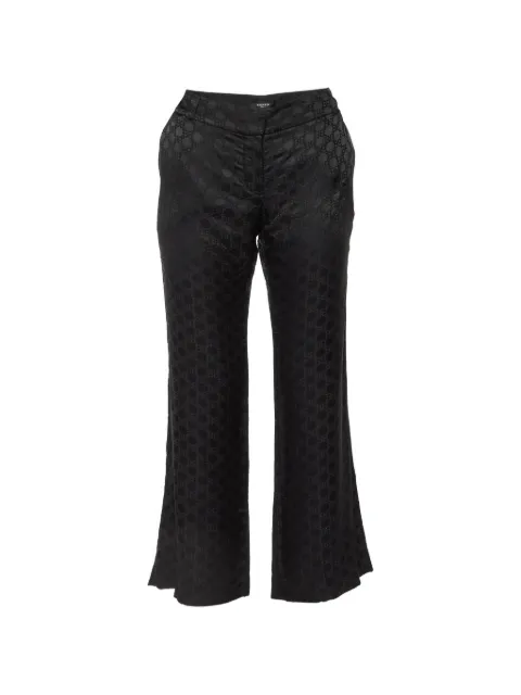Balmain Pre-Owned logo-jacquard palazzo pants Black 1060698