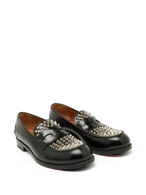 Christian Louboutin Pre-Owned Montezupik spike loafers Black 1120399