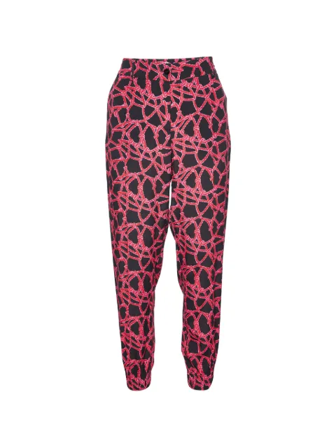 Kenzo Pre-Owned rope-print trousers Black 981589