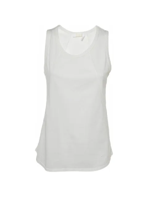 Chloé Pre-Owned ribbed-trim tank top White 1138853