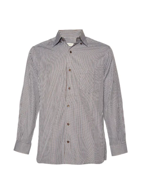 Ermenegildo Zegna Vintage micro-checked button-down shirt Brown 981478